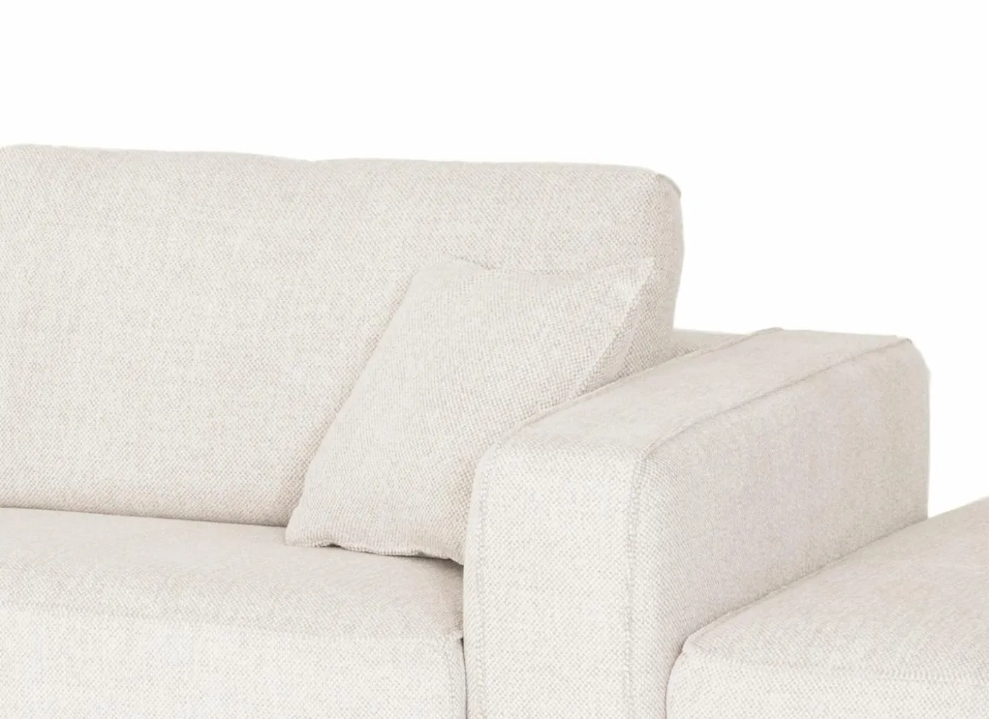 Hoeksalon Helio 393x197cm - stof - lichtbeige