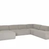 Hoeksalon Ibero 374x283cm - stof - grijs met zitdiepteverstelling