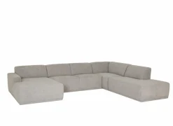 Hoeksalon Ibero  374x283cm - stof - grijs