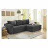 Hoeksalon Kampen 288x186cm - stof - grijs met bedfunctie & opbergruimte