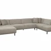 Hoeksalon Kent 390x230cm - stof - grijs
