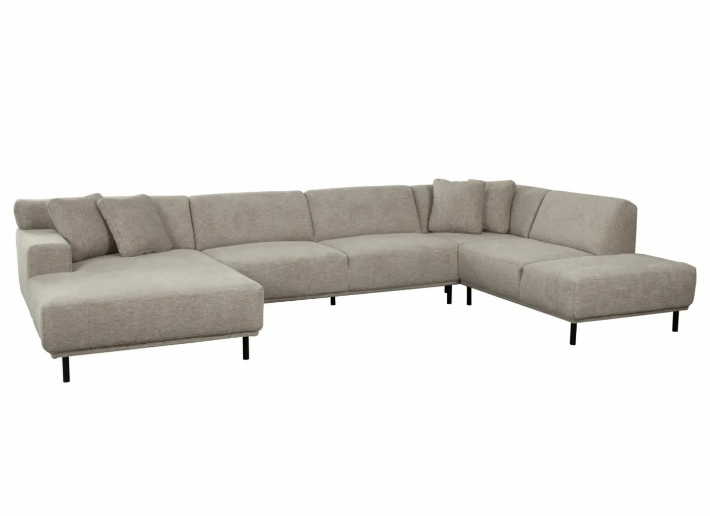 Hoeksalon Kent 390x230cm - stof - grijs