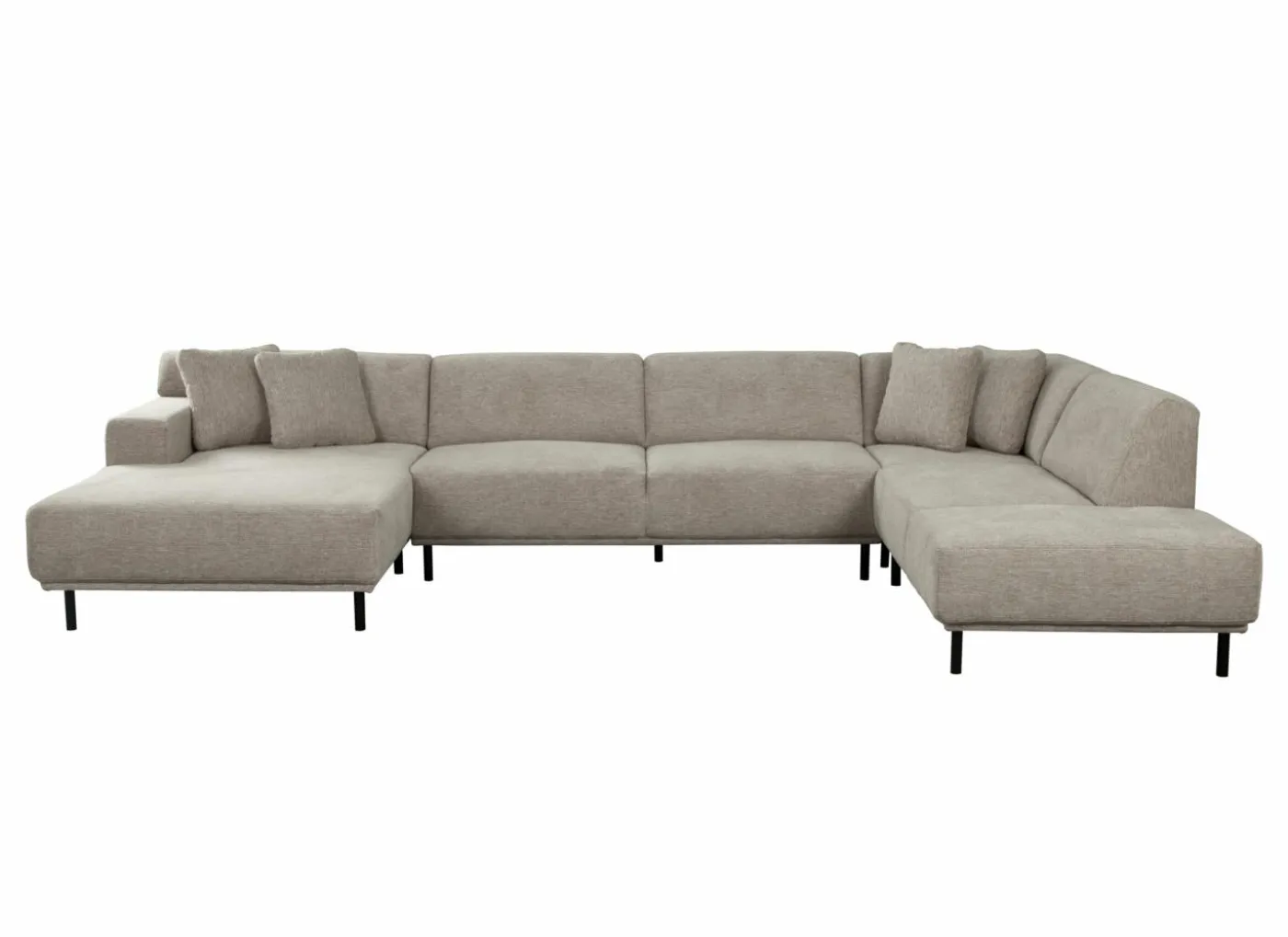Hoeksalon Kent 390x230cm - stof - grijs