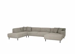 Hoeksalon Kent 390x230cm - stof - grijs