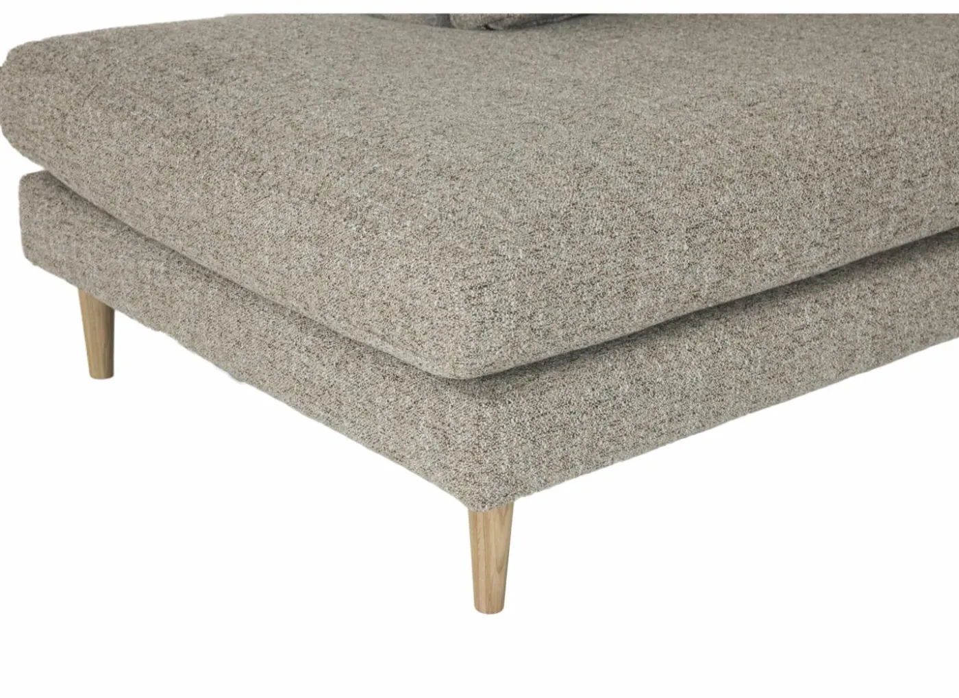 Hoeksalon Lamar 257x223cm - stof - lichtbruin