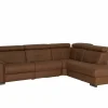 Hoeksalon Lana 289x227cm - leder - bruin