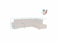 Hoeksalon Lana 289x227cm - leder - bruin met relax