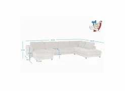 Hoeksalon Larvik 410x228cm - stof - beige