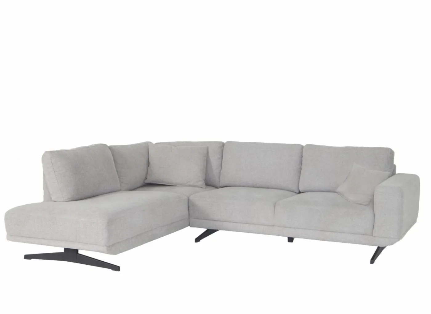 Hoeksalon Maltese 276x215cm - stof - lichtgrijs