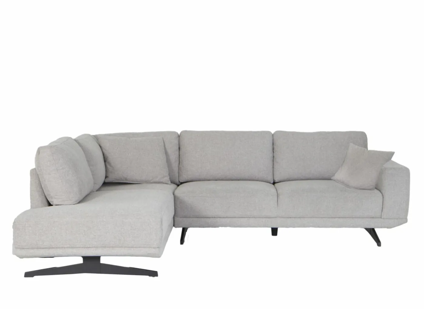 Hoeksalon Maltese 276x215cm - stof - lichtgrijs