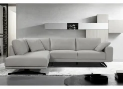 Hoeksalon Maltese 276x215cm - stof - lichtgrijs