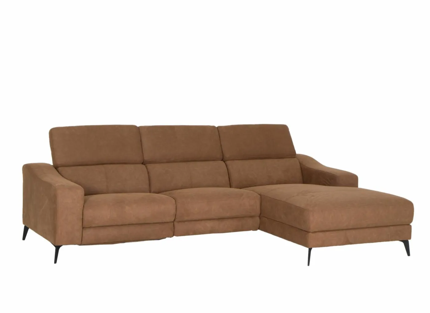 Hoeksalon Mana 272x174cm - stof - cognac