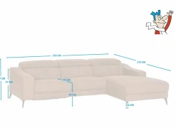 Hoeksalon Mana 272x174cm - stof - cognac