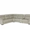 Hoeksalon May 289x289cm - leder - grijs & beige