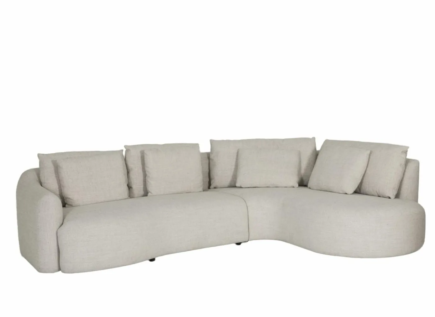 Hoeksalon Mimosa 318x230cm - stof - naturel