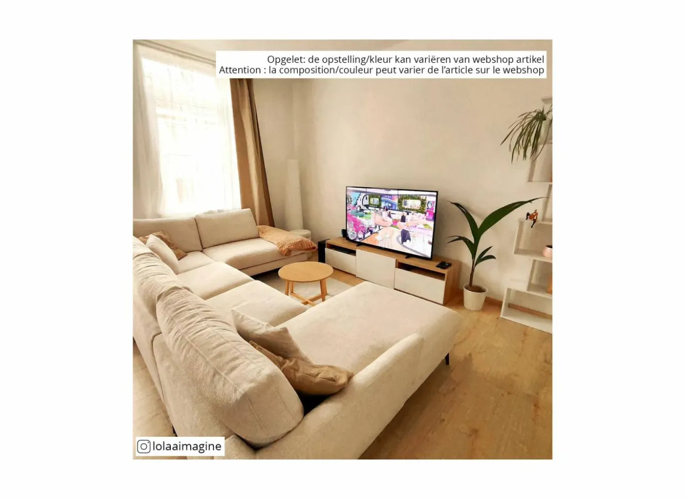 Hoeksalon Namur 293x160cm - stof - beige