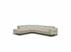 Hoeksalon Nyx 322x257cm - leder - lichtgrijs
