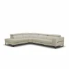 Hoeksalon Nyx 322x257cm - leder - lichtgrijs met relax
