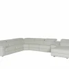 Hoeksalon Play 430x315cm - leder - wit met relax