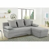 Hoeksalon Polaris 191x143cm - stof - grijs met slaapfunctie