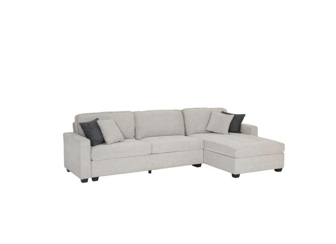 Hoeksalon Ramon 319x176cm - stof - lichtgrijs