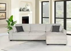 Hoeksalon Ramon 319x176cm - stof - lichtgrijs
