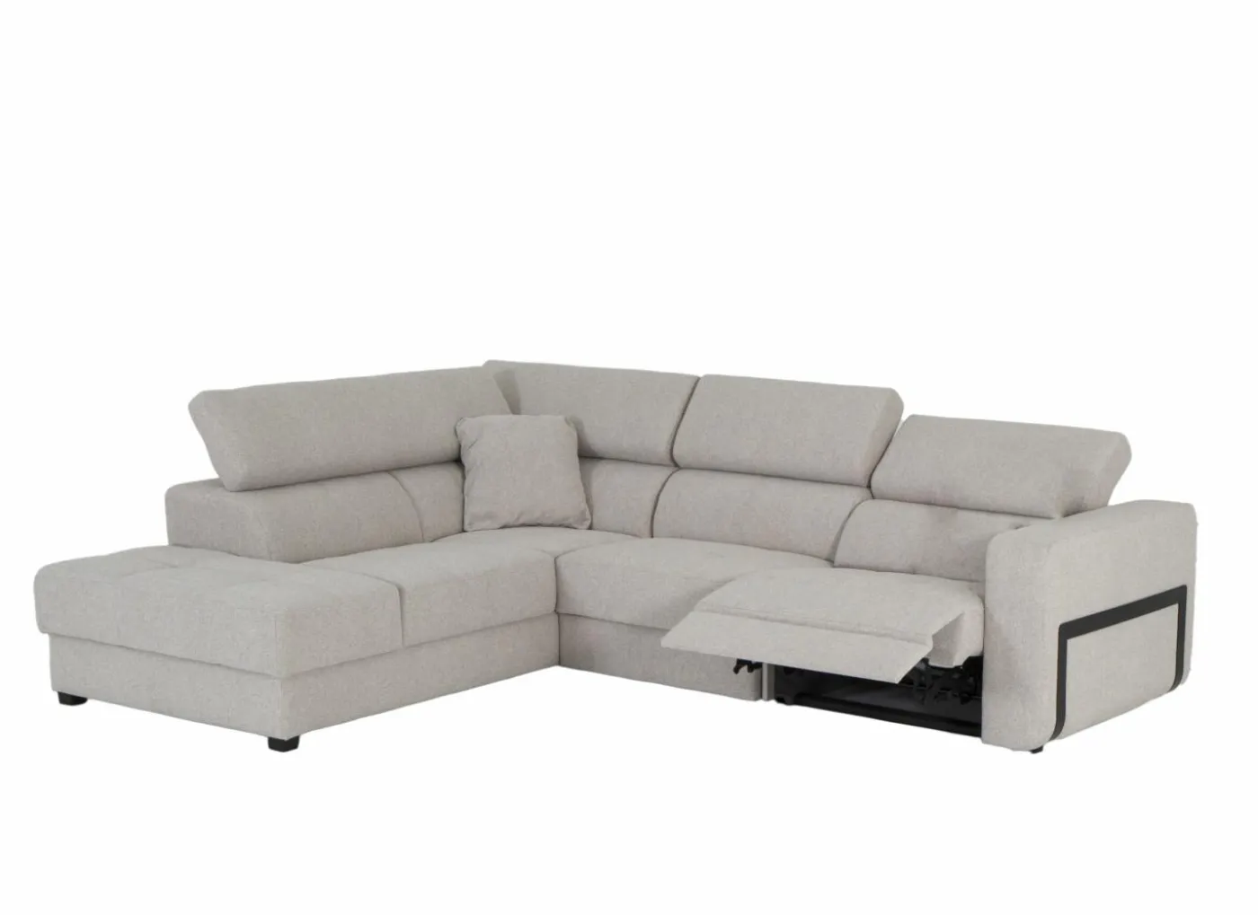 Hoeksalon Rezzo 291x226cm - stof - beige met relax