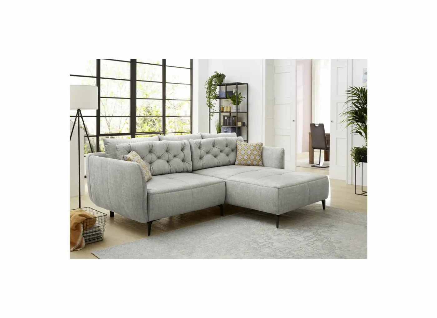 Hoeksalon Saulo 251x187cm - stof - grijs