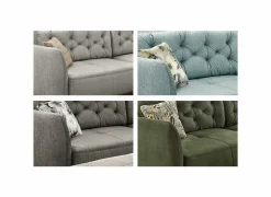 Hoeksalon Saulo 251x187cm - stof - middengrijs