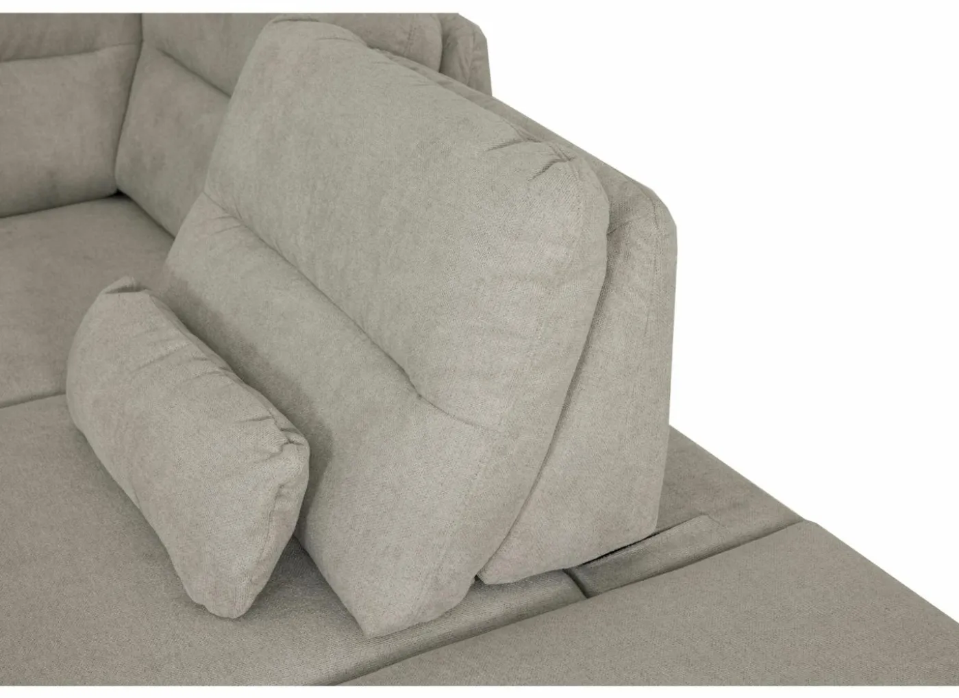 Hoeksalon Sioux 297x260cm - stof - ecru met zitdiepteverstelling