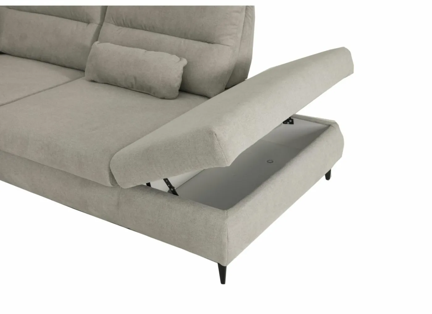 Hoeksalon Sioux 297x260cm - stof - ecru met slaapfunctie & zitdiepteverstelling