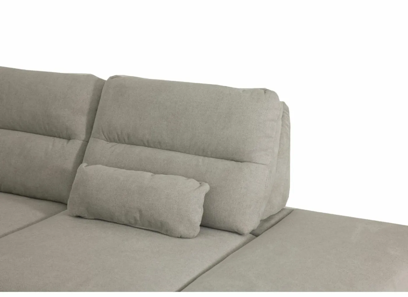 Hoeksalon Sioux 297x260cm - stof - ecru met slaapfunctie & zitdiepteverstelling