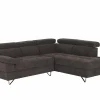 Hoeksalon Sirocco 230x200cm - stof - donkergrijs met bedfunctie