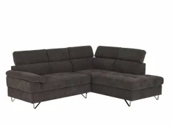 Hoeksalon Sirocco 230x200cm - stof - donkergrijs met bedfunctie