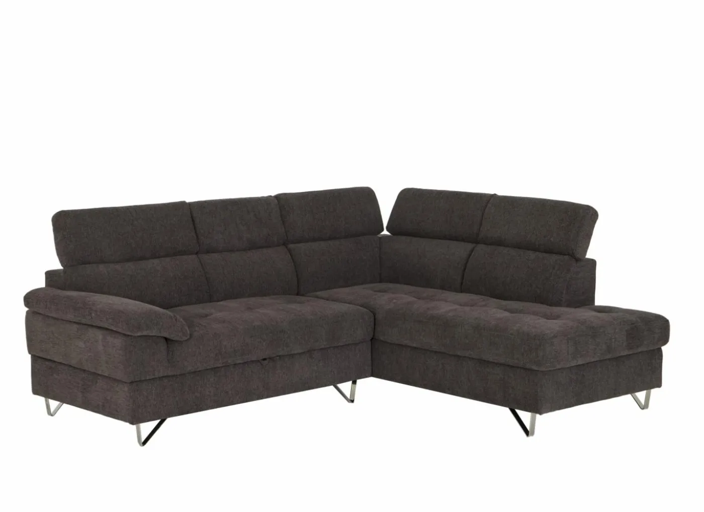 Hoeksalon Sirocco 230x200cm - stof - donkergrijs met bedfunctie