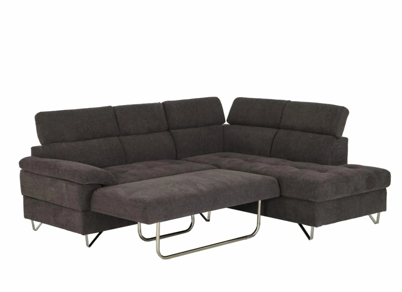 Hoeksalon Sirocco 230x200cm - stof - donkergrijs met bedfunctie