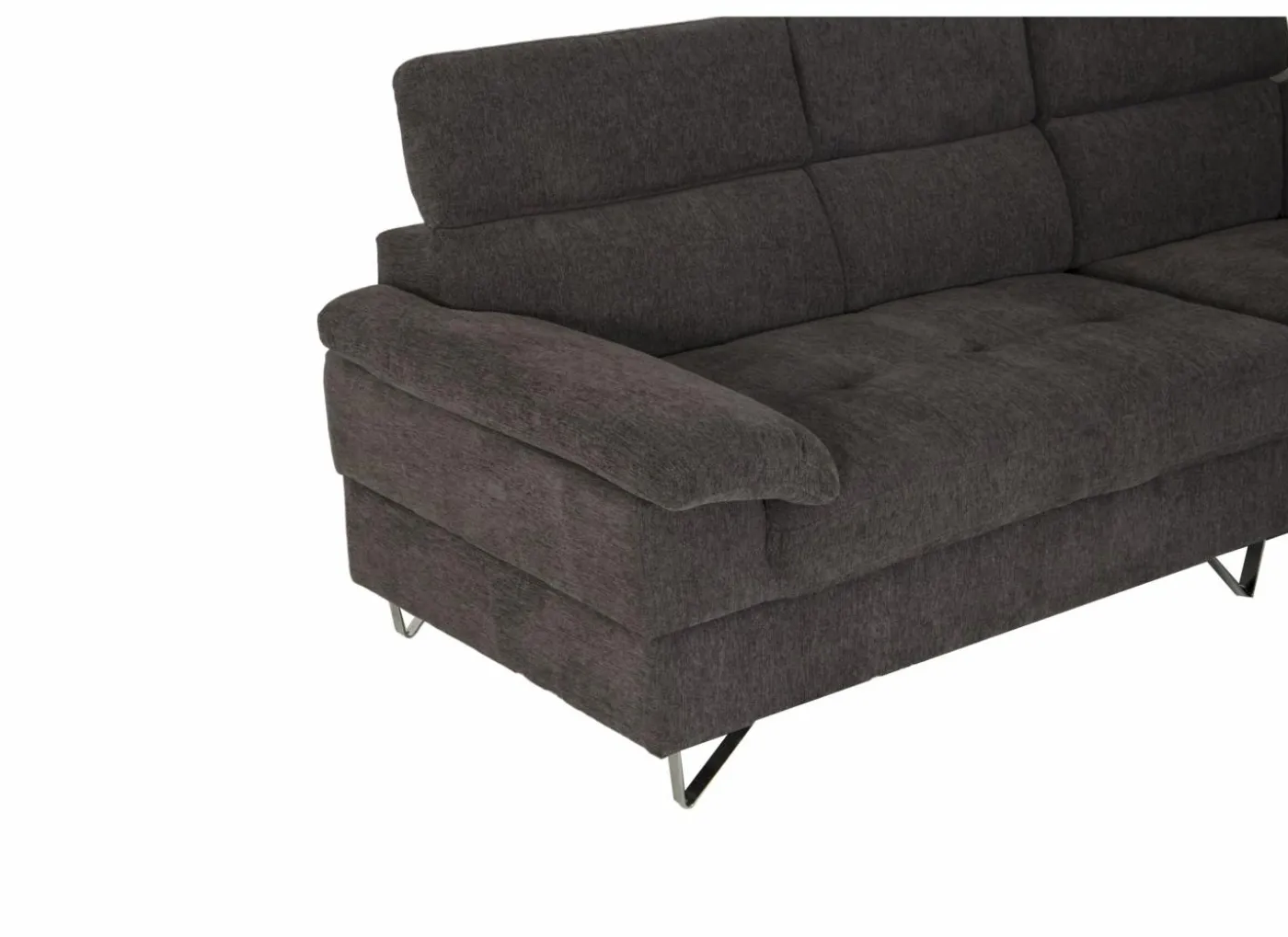 Hoeksalon Sirocco 230x200cm - stof - donkergrijs met bedfunctie
