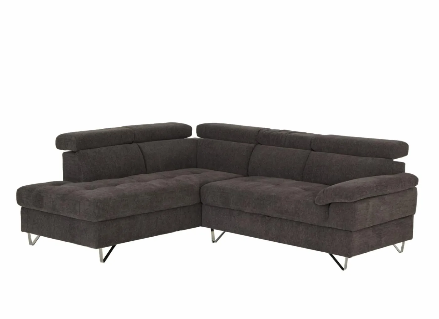Hoeksalon Sirocco 230x200cm - stof - donkergrijs met bedfunctie