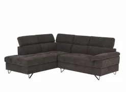 Hoeksalon Sirocco 230x200cm - stof - donkergrijs met bedfunctie