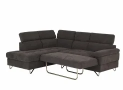 Hoeksalon Sirocco 230x200cm - stof - donkergrijs met bedfunctie