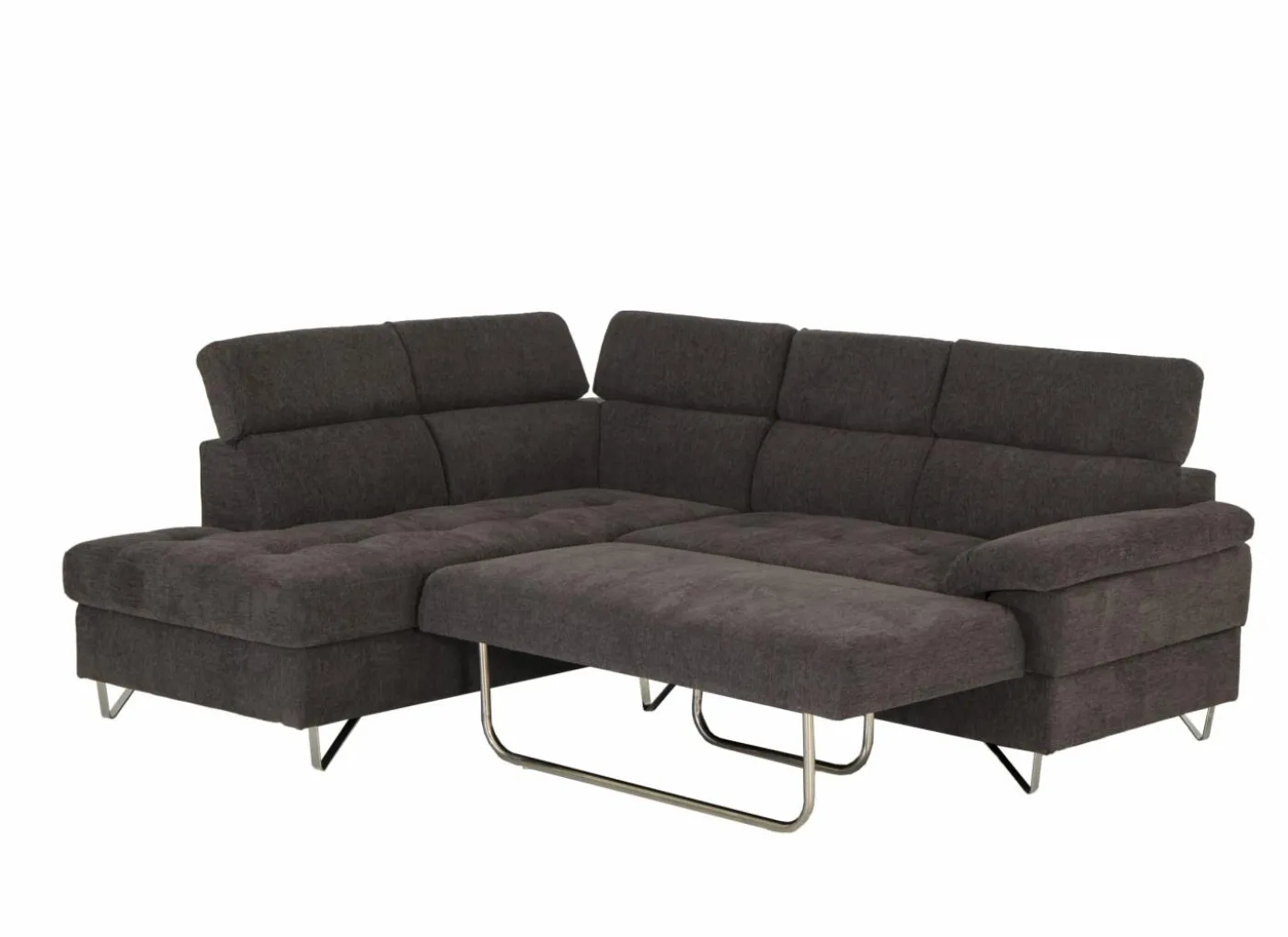 Hoeksalon Sirocco 230x200cm - stof - donkergrijs met bedfunctie