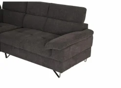 Hoeksalon Sirocco 230x200cm - stof - donkergrijs met bedfunctie