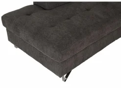 Hoeksalon Sirocco 230x200cm - stof - donkergrijs met bedfunctie