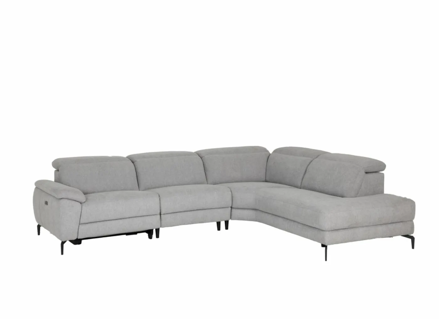 Hoeksalon Sub 302x243cm - stof - zilvergrijs met relax