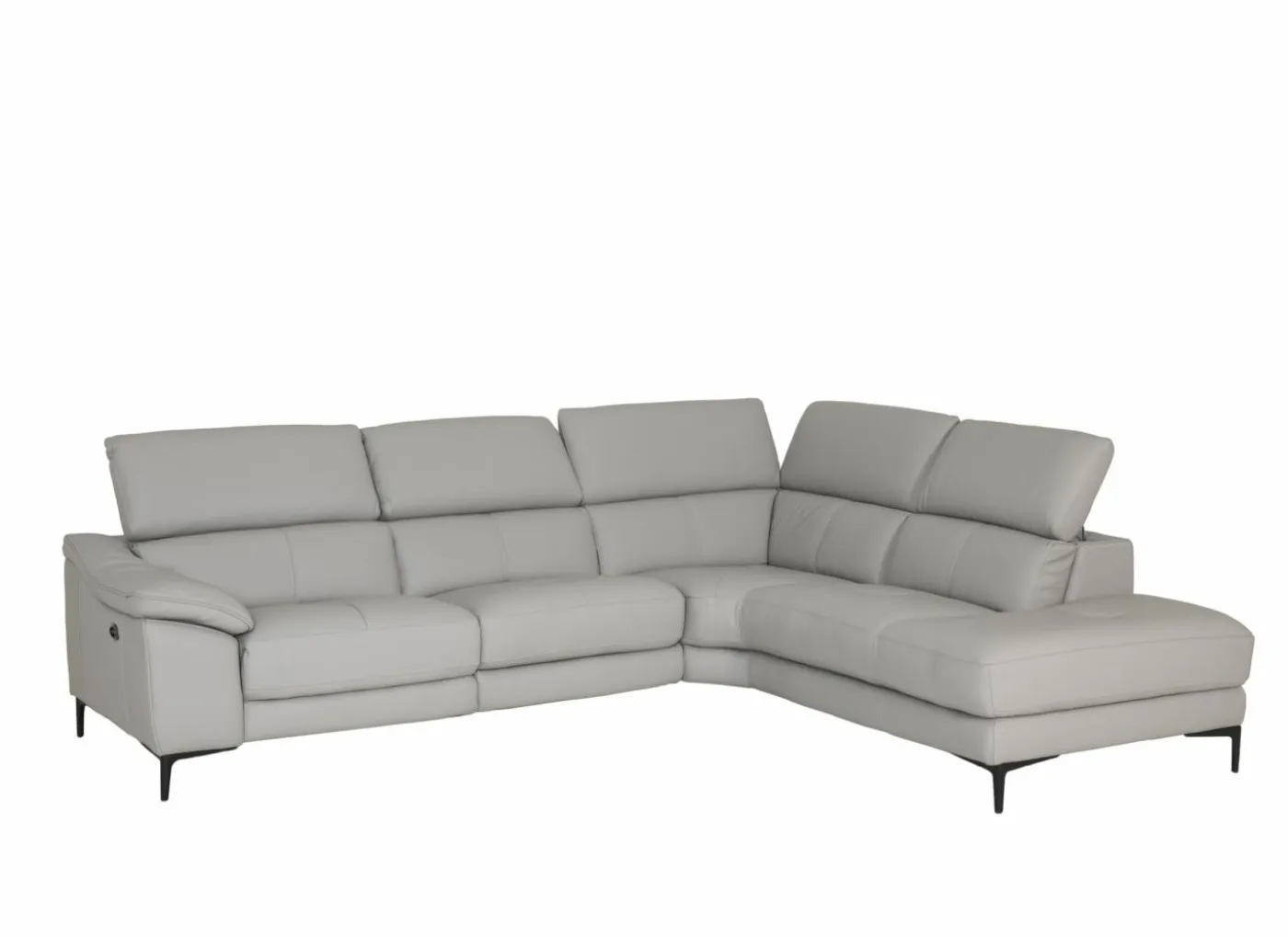 Hoeksalon Sun 298x238cm - leder - grijs