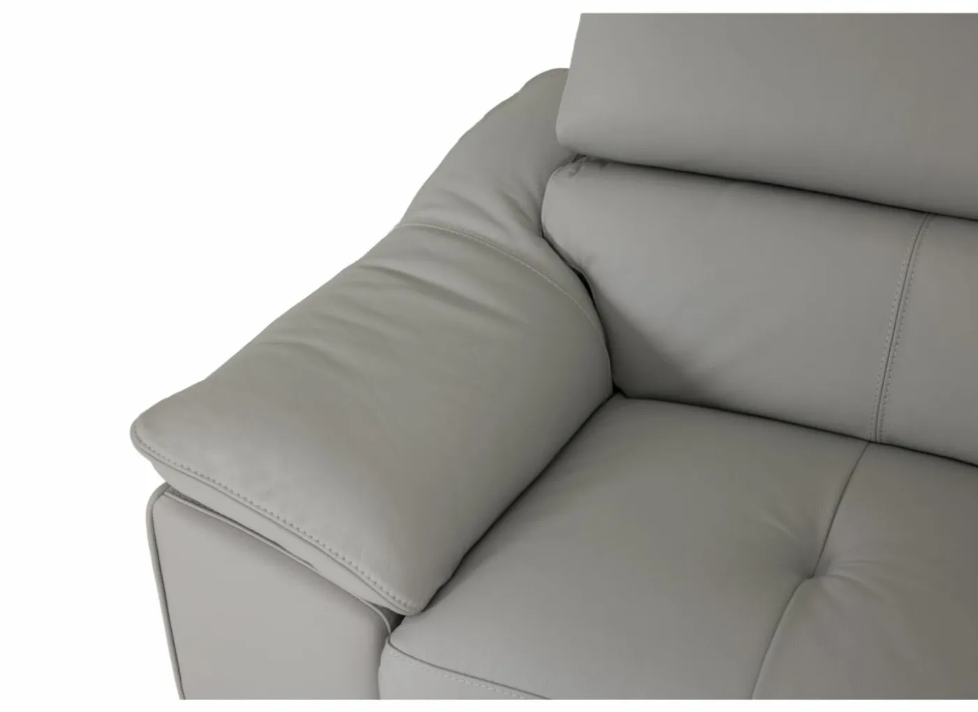 Hoeksalon Sun 298x238cm - leder - grijs