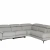 Hoeksalon Sun 298x238cm - leder - grijs met relax