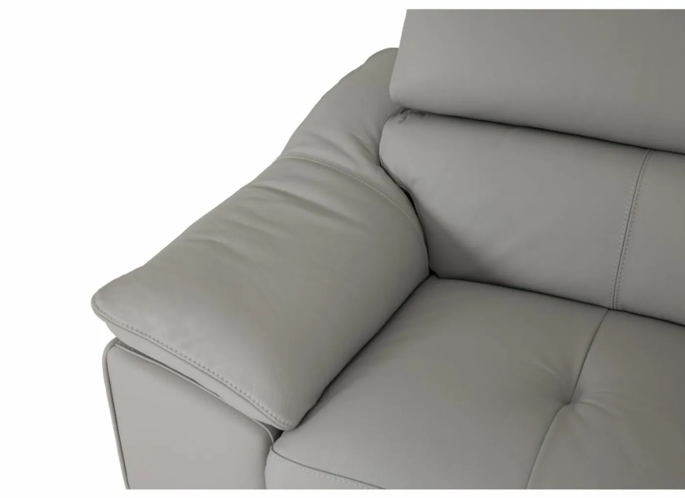 Hoeksalon Sun 298x238cm - leder - grijs met relax
