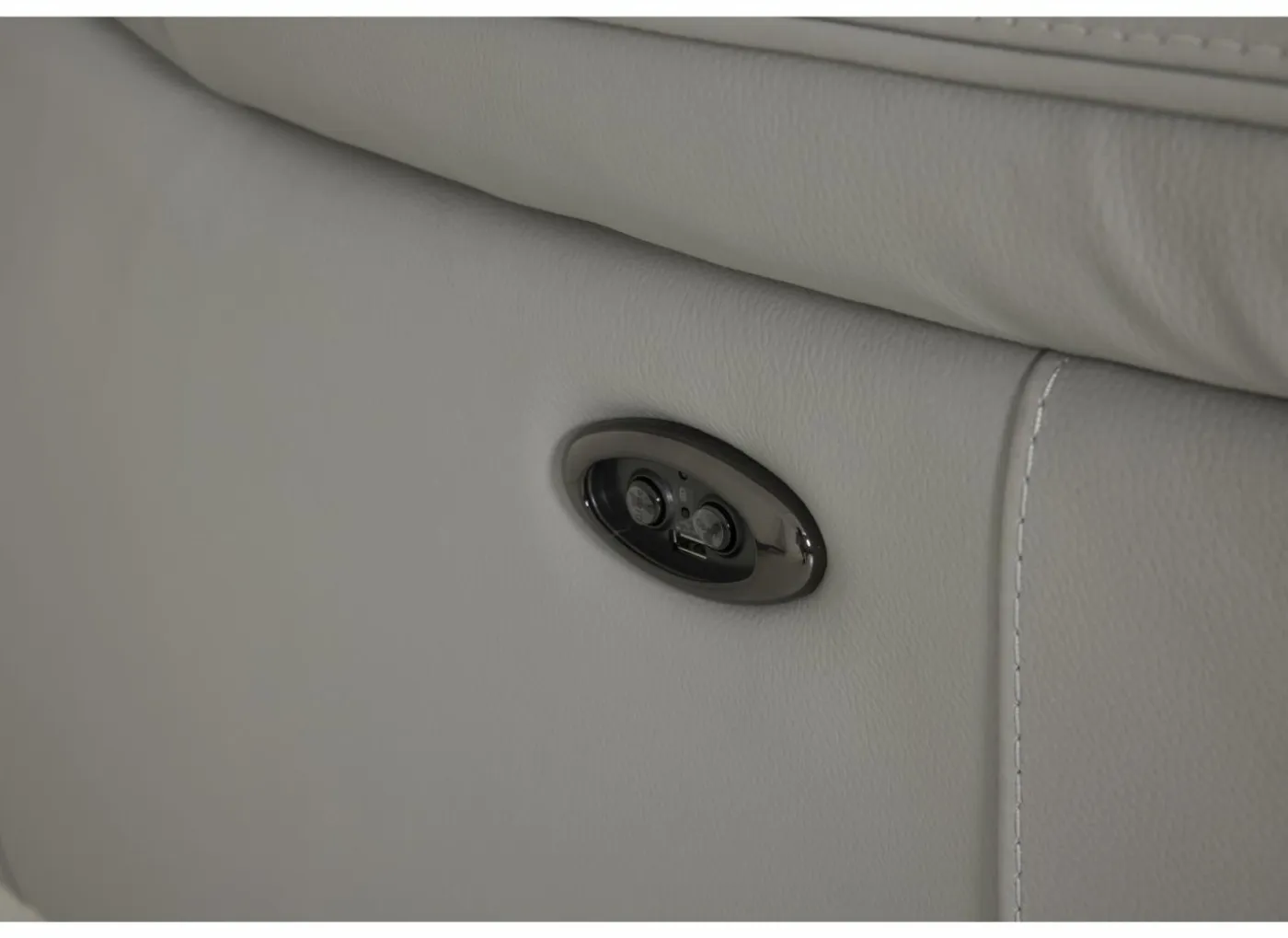 Hoeksalon Sun 298x238cm - leder - grijs met relax