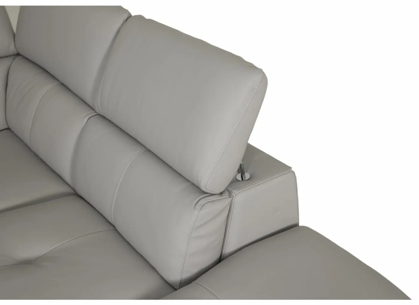 Hoeksalon Sun 298x238cm - leder - grijs met relax